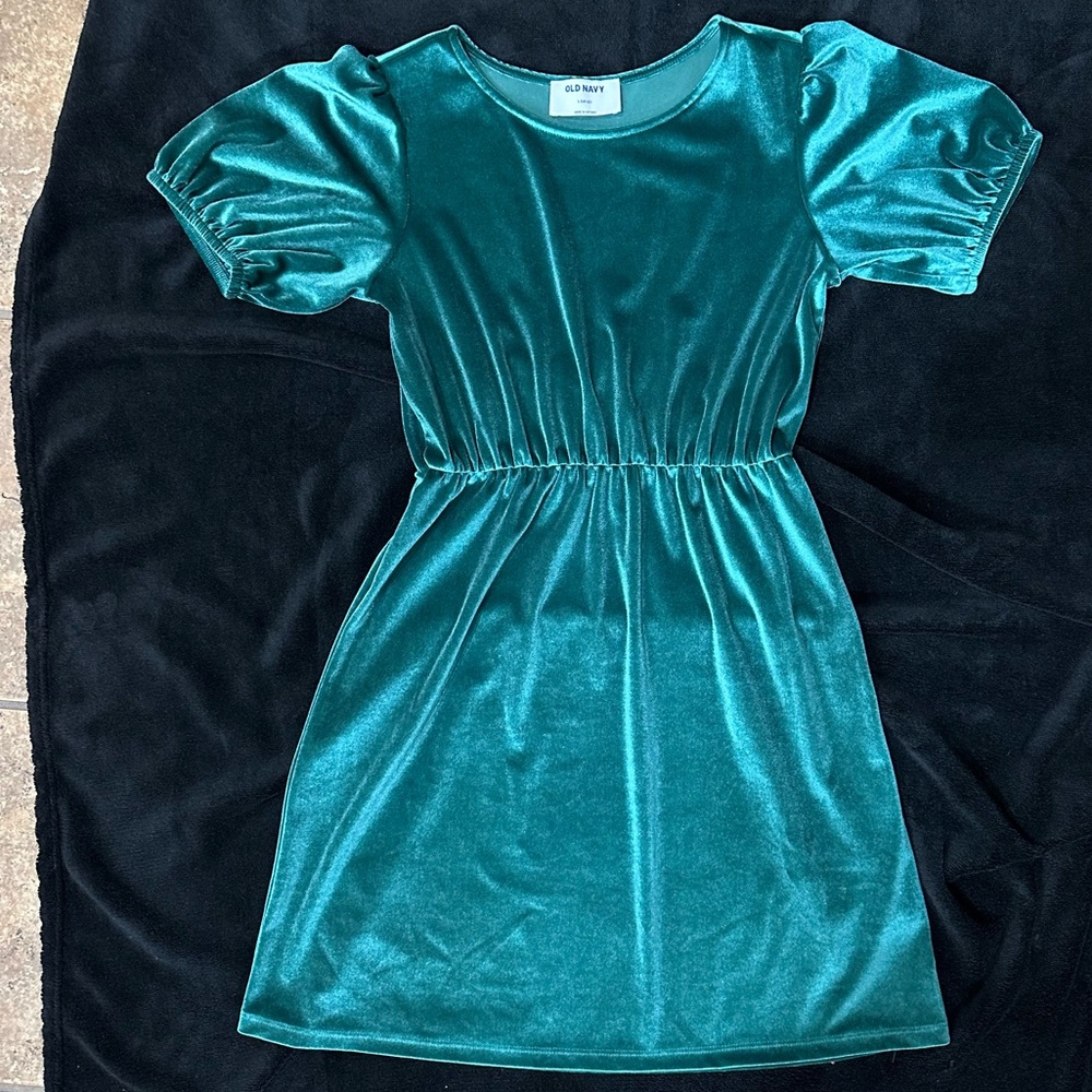 3 for $20. Old Navy Big Girls Velvet Dress in Emerald Green.